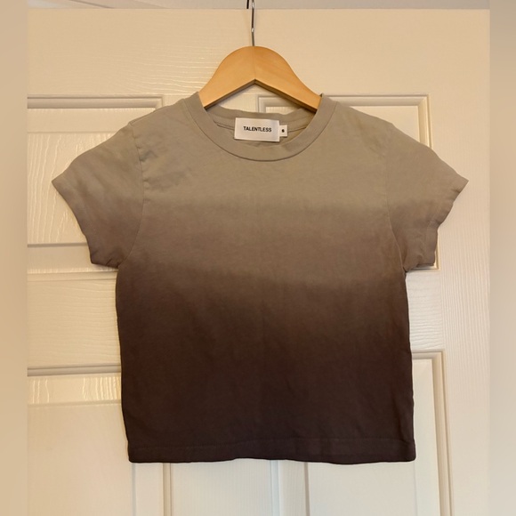 Talentless Ombre Shoer Brown Crop Tee Shirt  ✨Sz XS/S - Picture 2 of 7